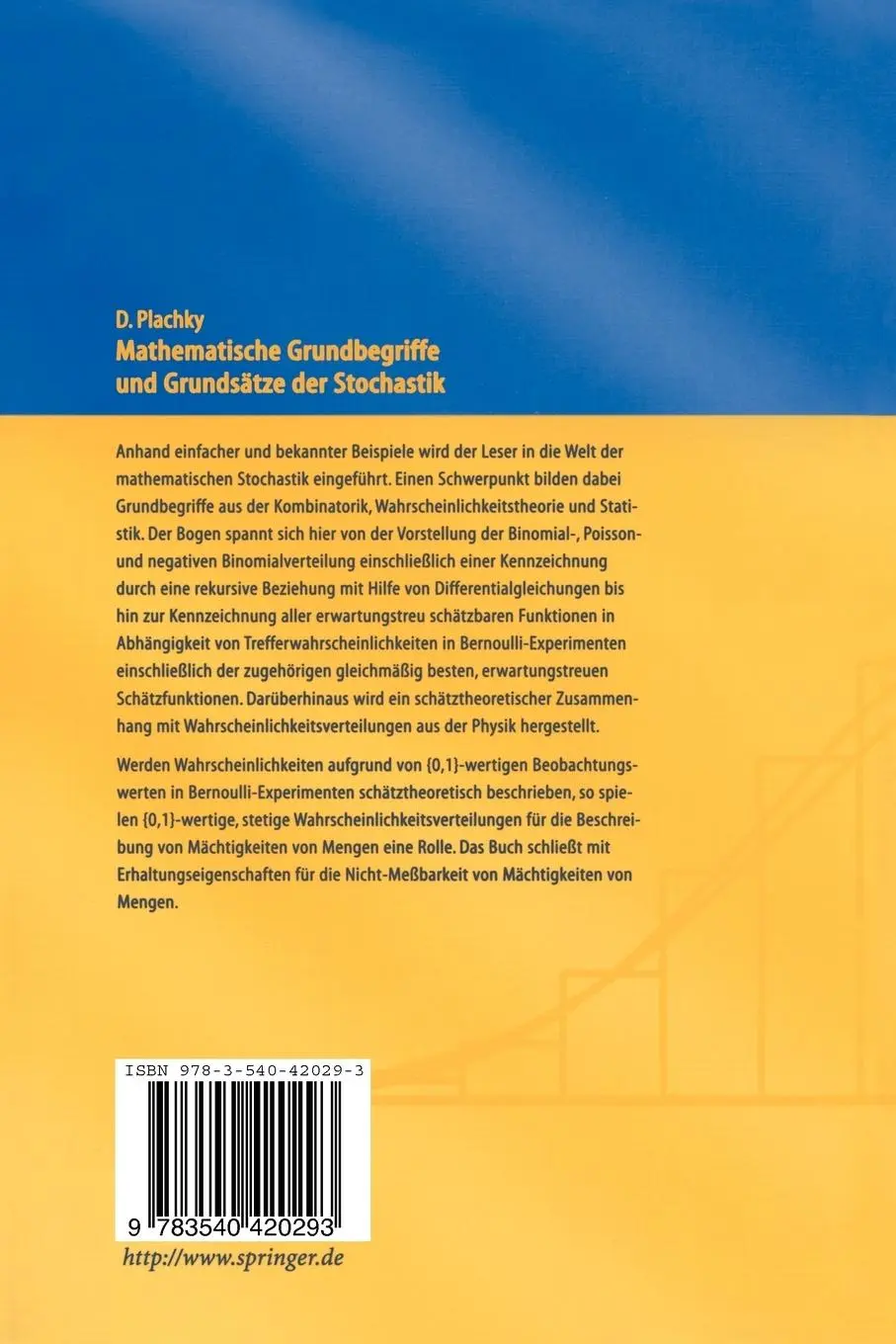 Rückseite: 9783540420293 | Mathematische Grundbegriffe und Grundsätze der Stochastik | Plachky