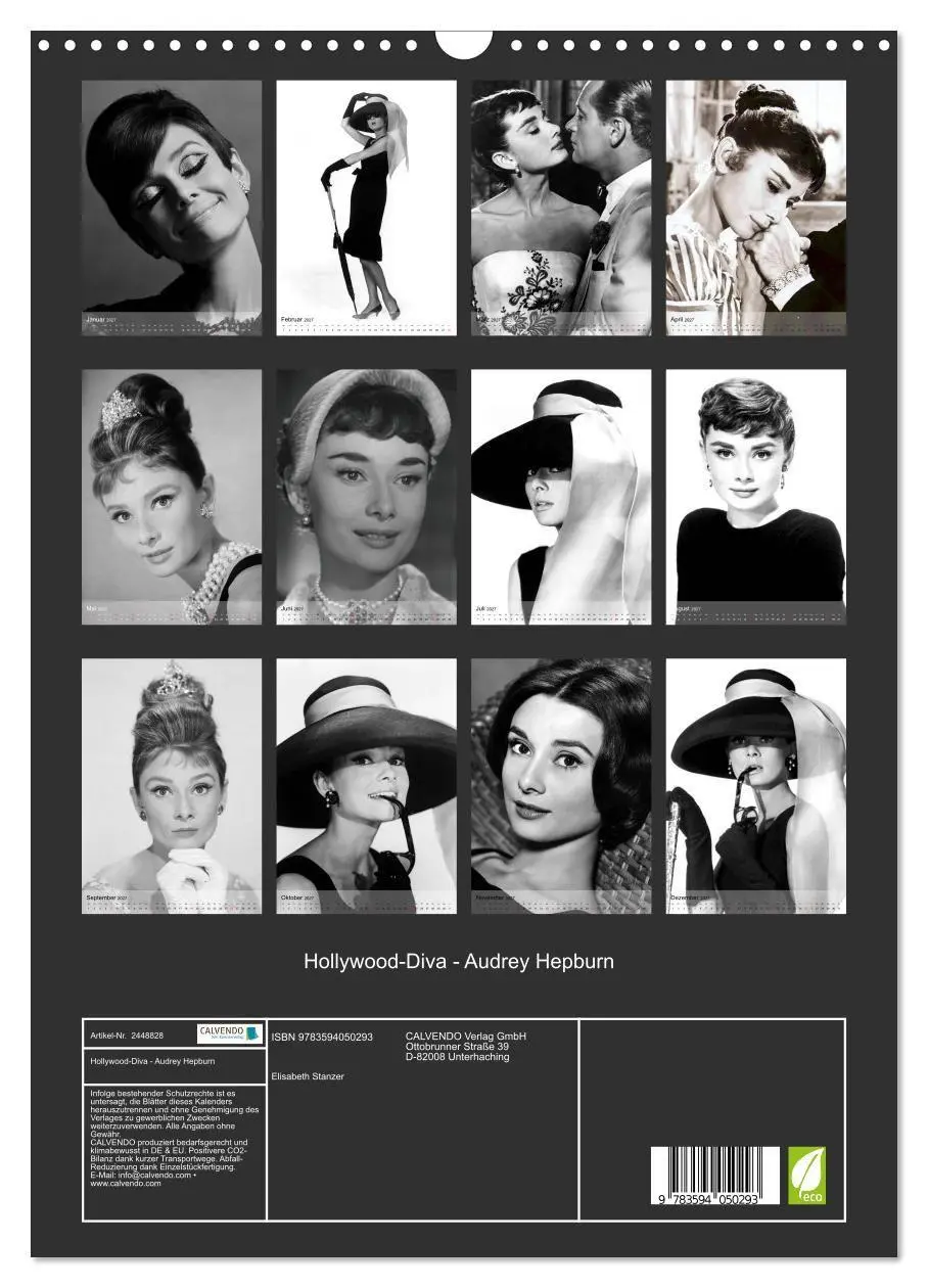 Bild: 9783594050293 | Hollywood-Diva - Audrey Hepburn (Wandkalender 2027 DIN A3 hoch),...