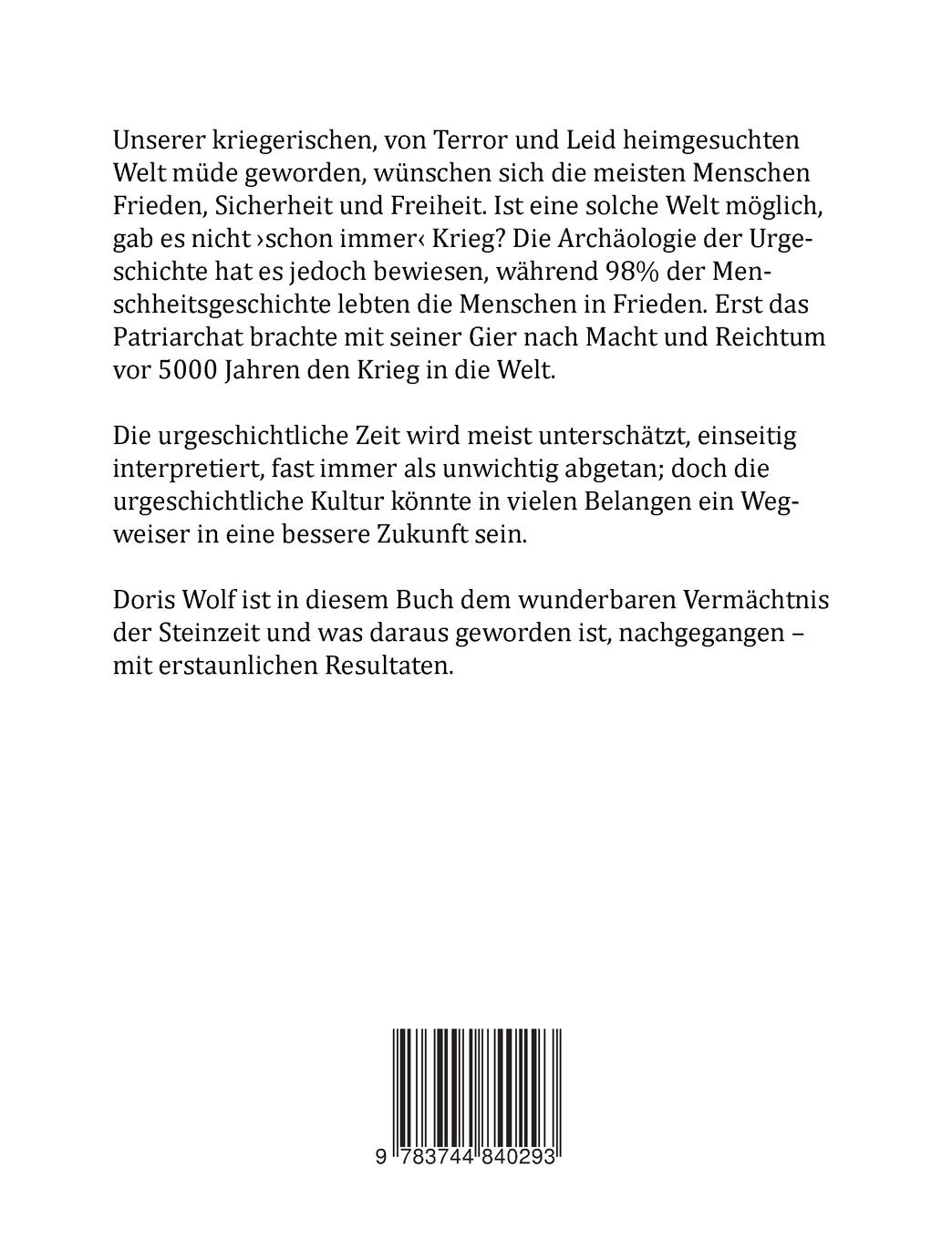 Rückseite: 9783744840293 | Das wunderbare Vermächtnis der Steinzeit | Doris Wolf | Taschenbuch