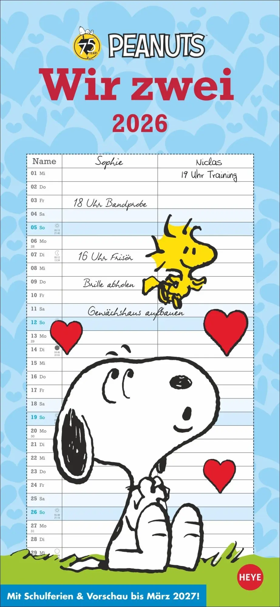Cover: 9783756410293 | Peanuts Planer Wir zwei 2026 | Heye | Kalender | Spiralbindung | 14 S.