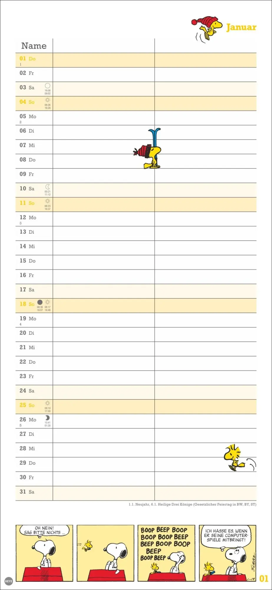 Bild: 9783756410293 | Peanuts Planer Wir zwei 2026 | Heye | Kalender | Spiralbindung | 14 S.