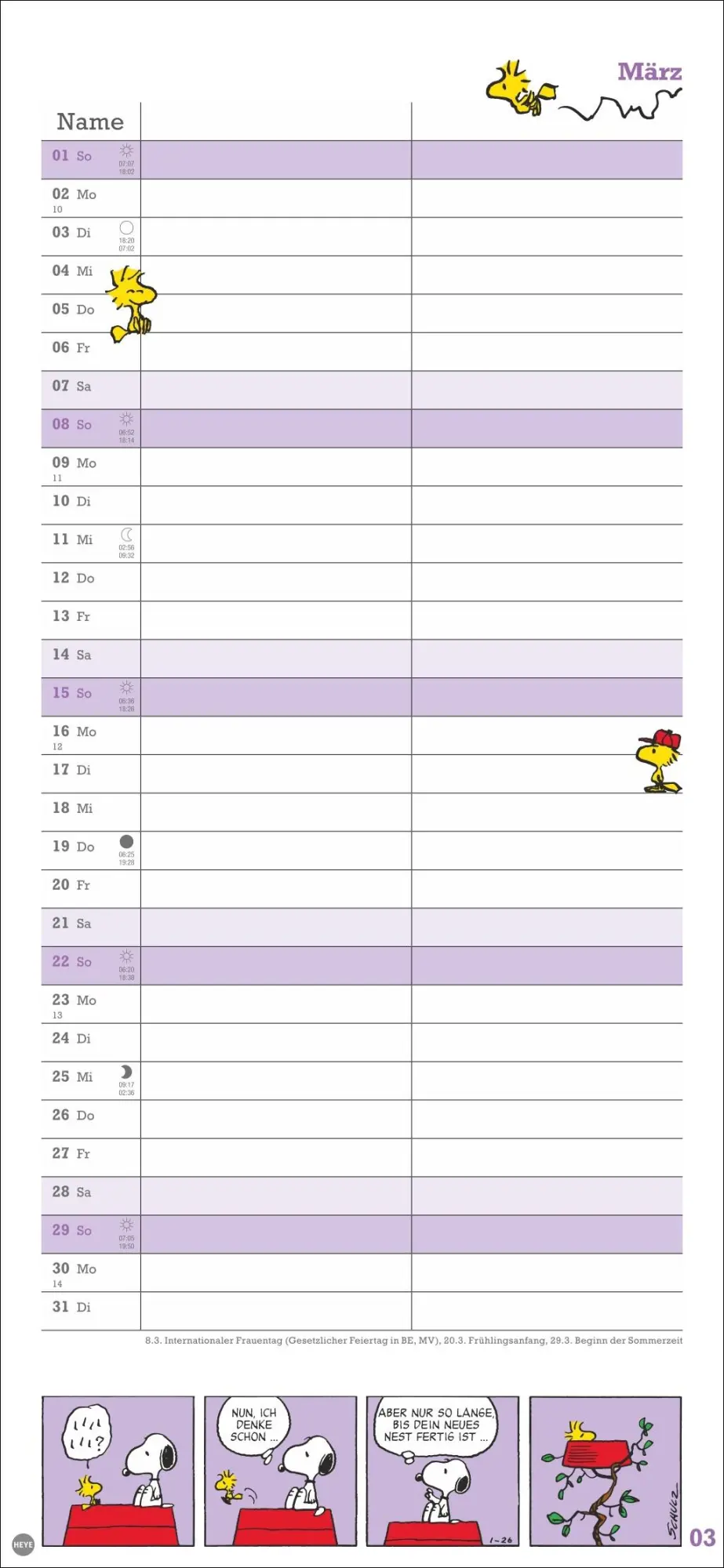 Bild: 9783756410293 | Peanuts Planer Wir zwei 2026 | Heye | Kalender | Spiralbindung | 14 S.