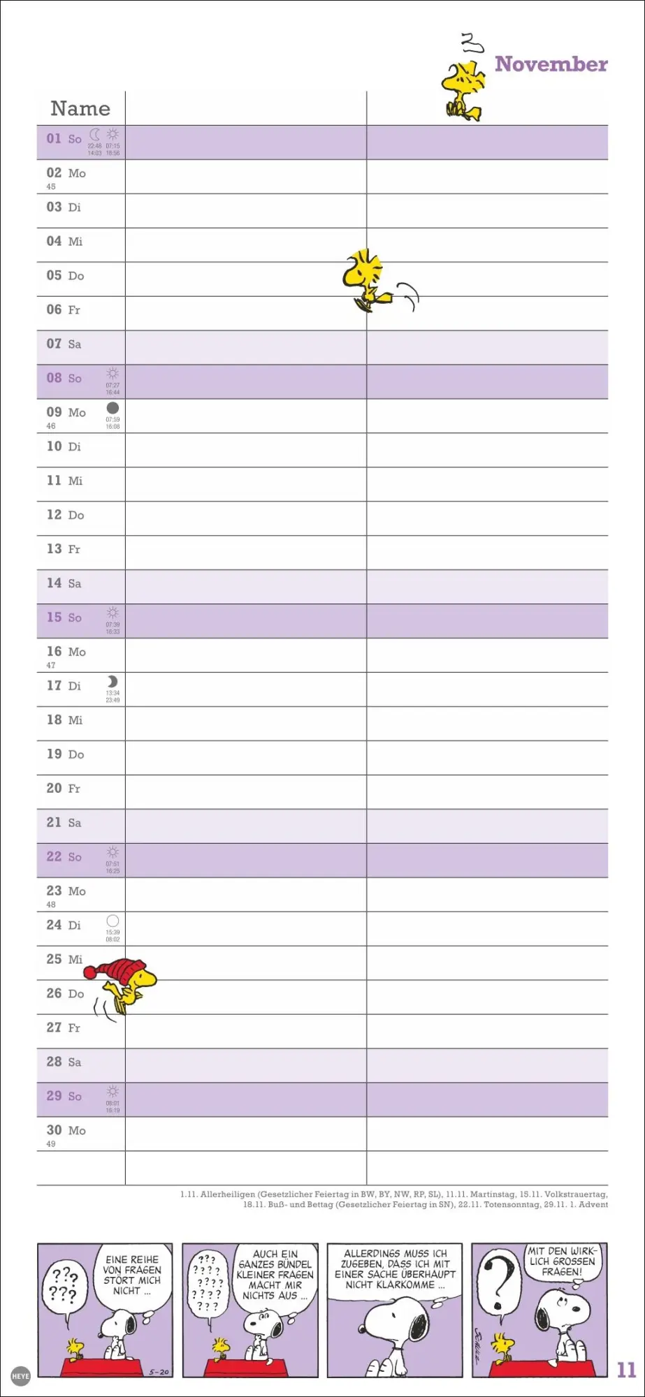Bild: 9783756410293 | Peanuts Planer Wir zwei 2026 | Heye | Kalender | Spiralbindung | 14 S.