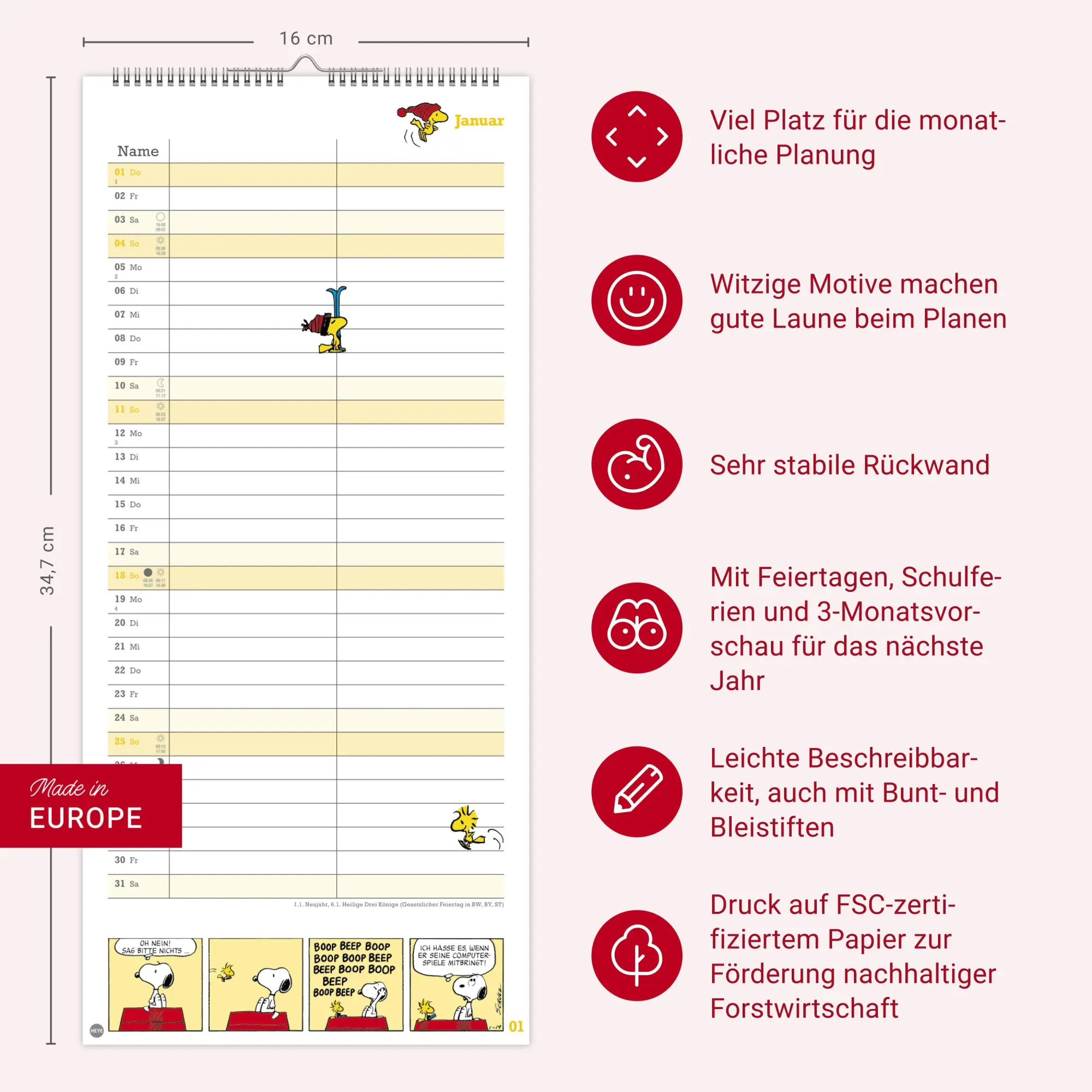 Bild: 9783756410293 | Peanuts Planer Wir zwei 2026 | Heye | Kalender | Spiralbindung | 14 S.