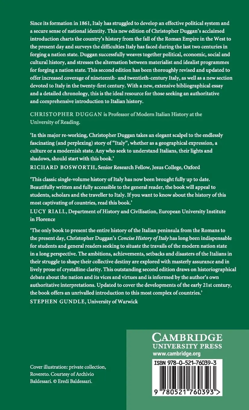 Rückseite: 9780521760393 | A Concise History of Italy | Christopher Duggan | Buch | Englisch