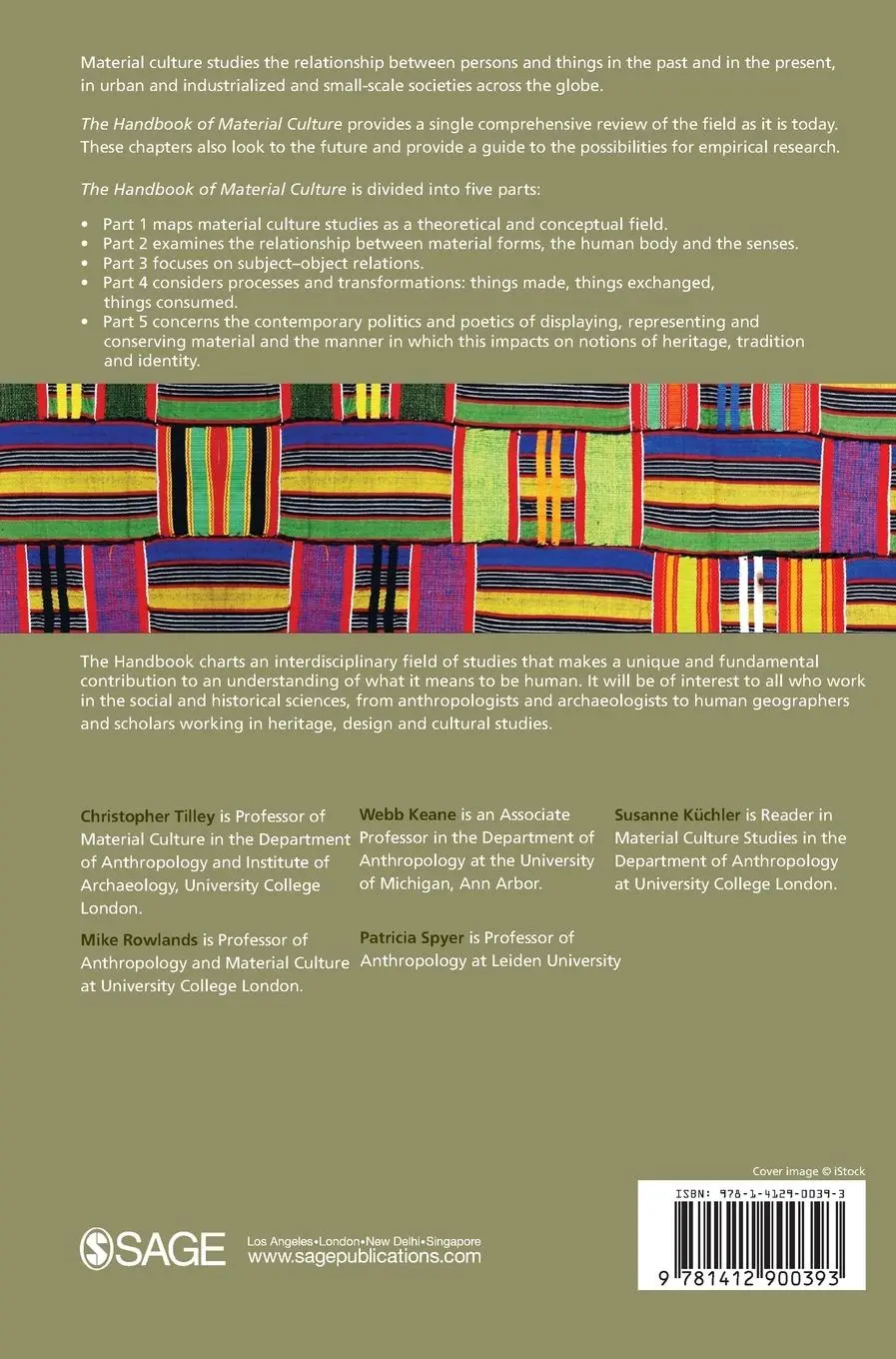 Rückseite: 9781412900393 | Handbook of Material Culture | Christopher Tilley (u. a.) | Buch