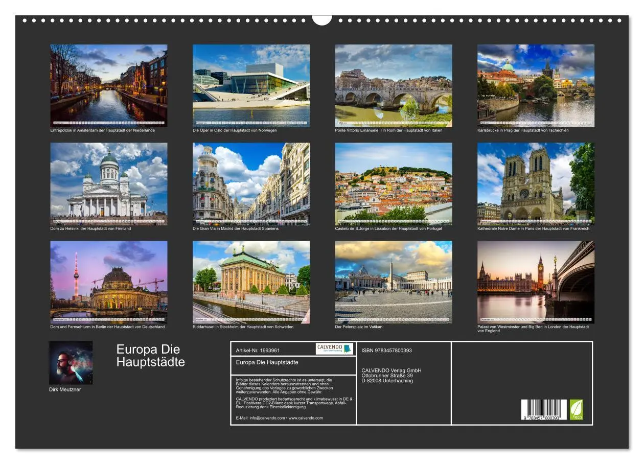 Bild: 9783457800393 | Europa Die Hauptstädte (Wandkalender 2026 DIN A2 quer), CALVENDO...