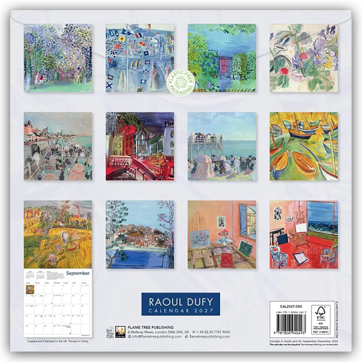 Rückseite: 9781806940493 | Raoul Dufy 2027 - Original Flame Tree Publishing-Kalender [Kalender]