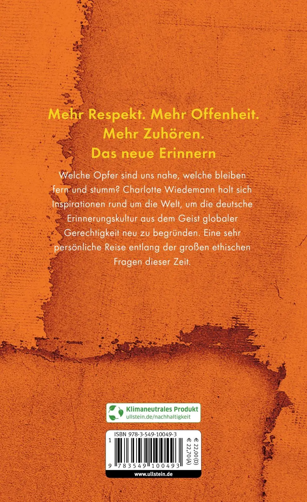 Rückseite: 9783549100493 | Den Schmerz der Anderen begreifen | Charlotte Wiedemann | Buch | 2022