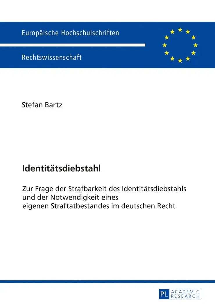 Cover: 9783631720493 | Identitätsdiebstahl | Stefan Bartz | Taschenbuch | 248 S. | Deutsch
