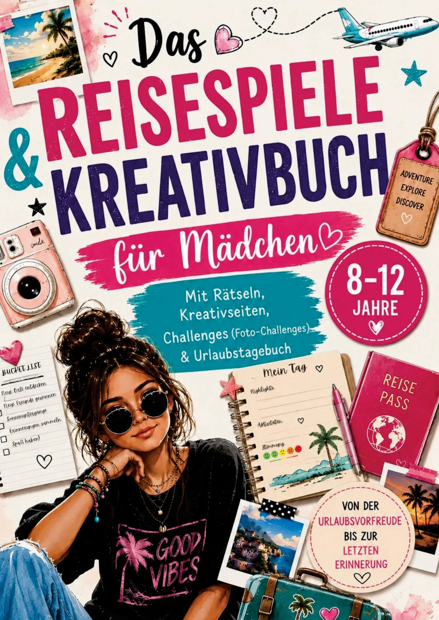 Cover: 9783692730493 | Reisespiele &amp; Kreativbuch für Mädchen von 8-12 Jahren mit Rätseln,...