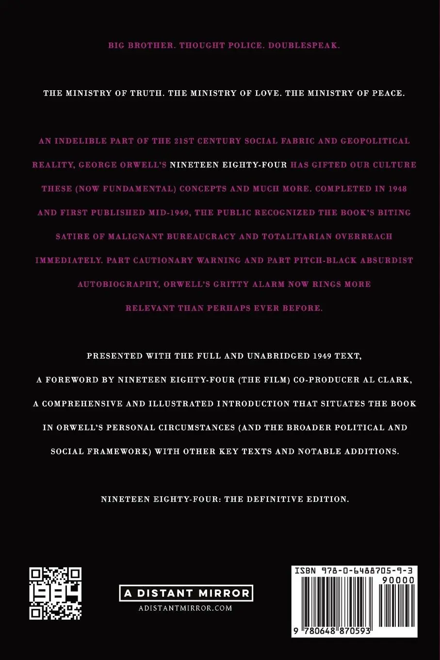 Rückseite: 9780648870593 | Nineteen Eighty-Four | The Definitive Edition | George Orwell | Buch
