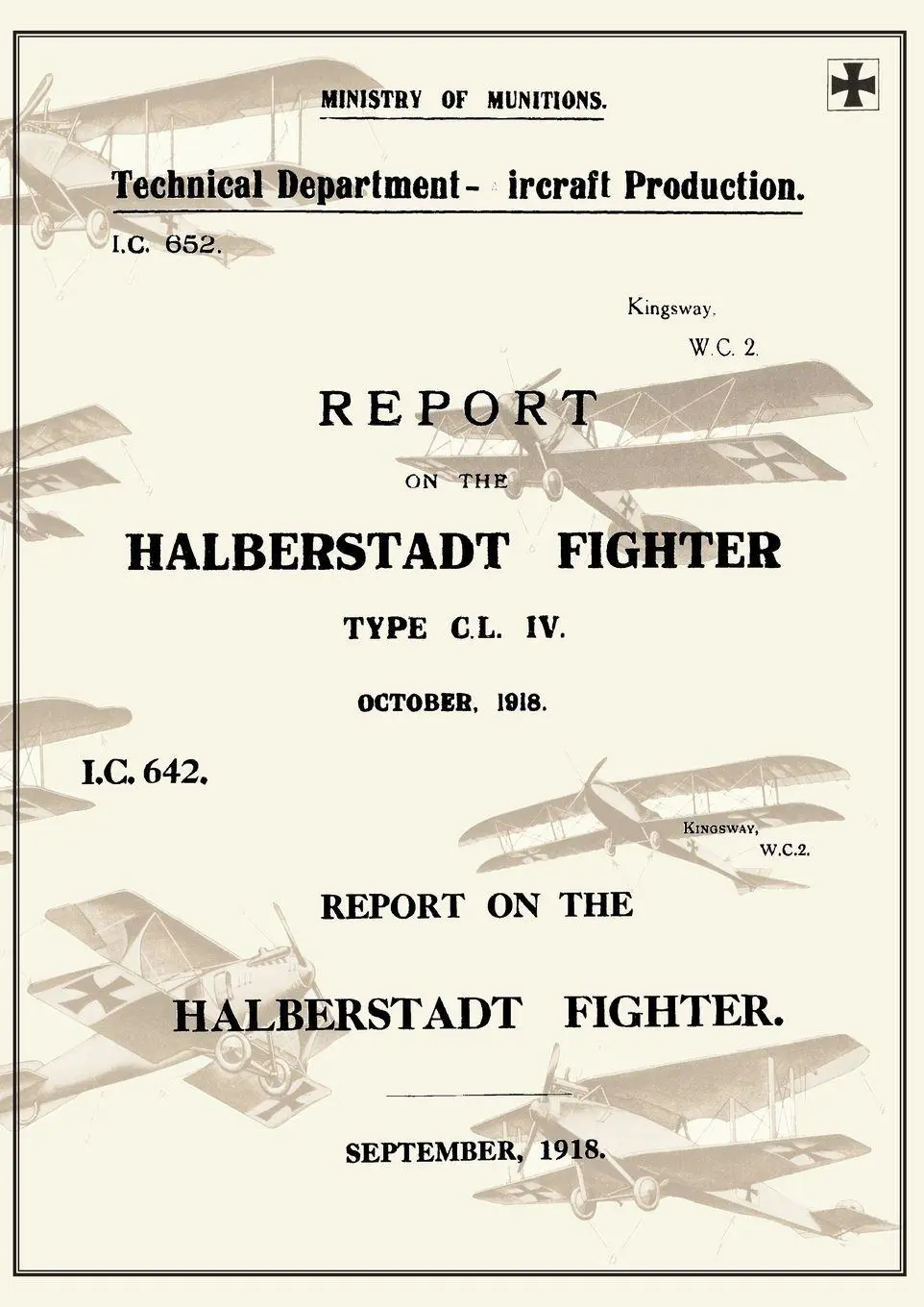 Cover: 9781783310593 | REPORT ON THE HALBERSTADT FIGHTER , September 1918 and October...