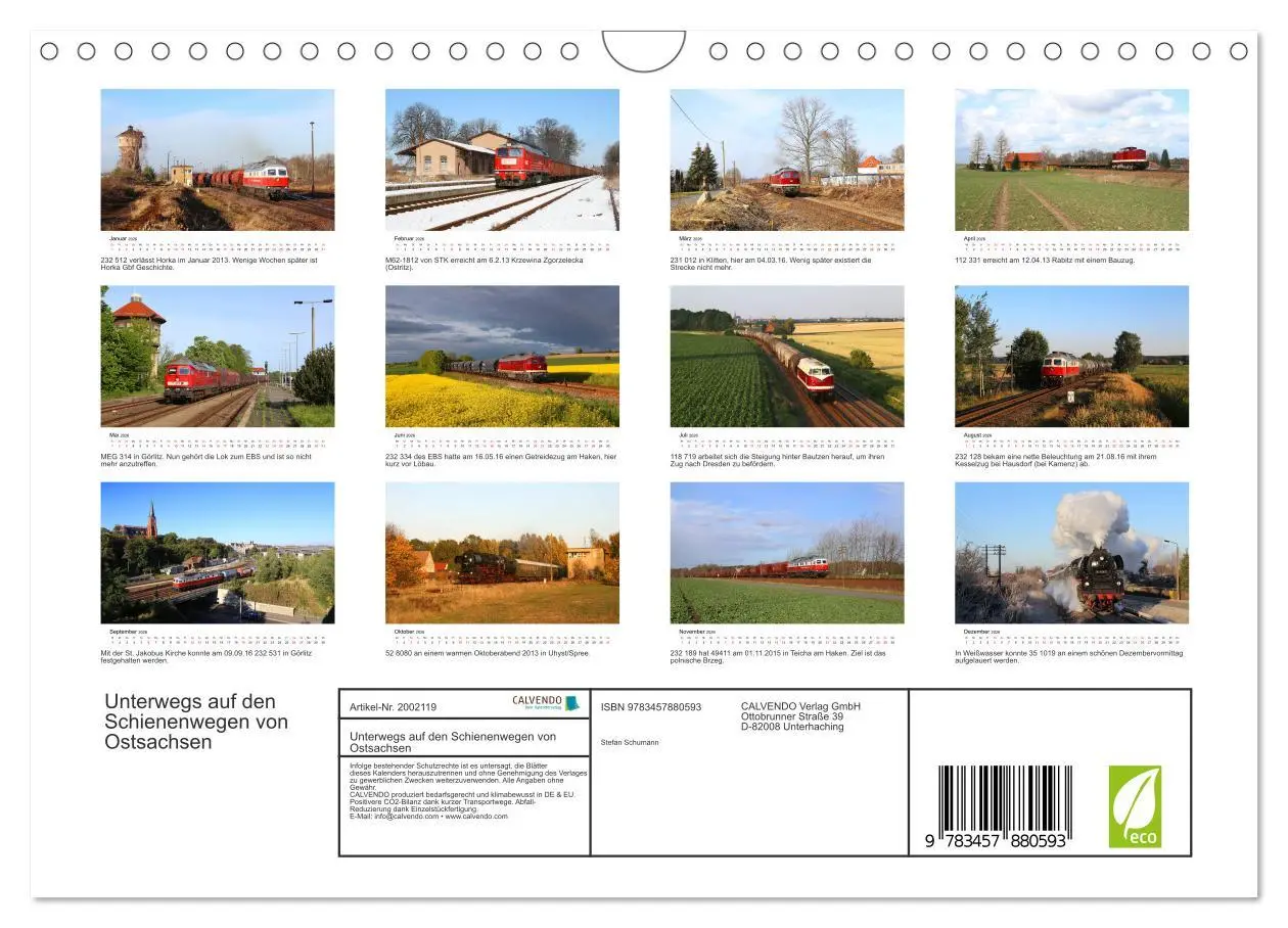 Bild: 9783457880593 | Unterwegs auf den Schienenwegen von Ostsachsen (Wandkalender 2026...