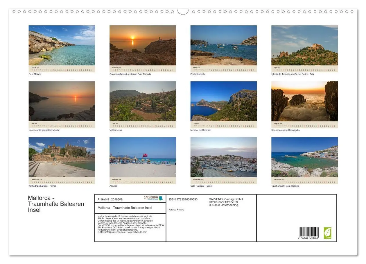 Bild: 9783516040593 | Mallorca - Traumhafte Balearen Insel (Wandkalender 2026 DIN A2...
