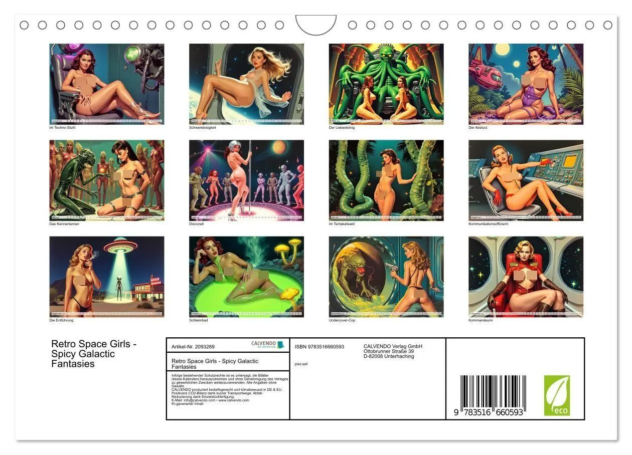 Bild: 9783516660593 | Retro Space Girls - Spicy Galactic Fantasies (Wandkalender 2026 DIN...