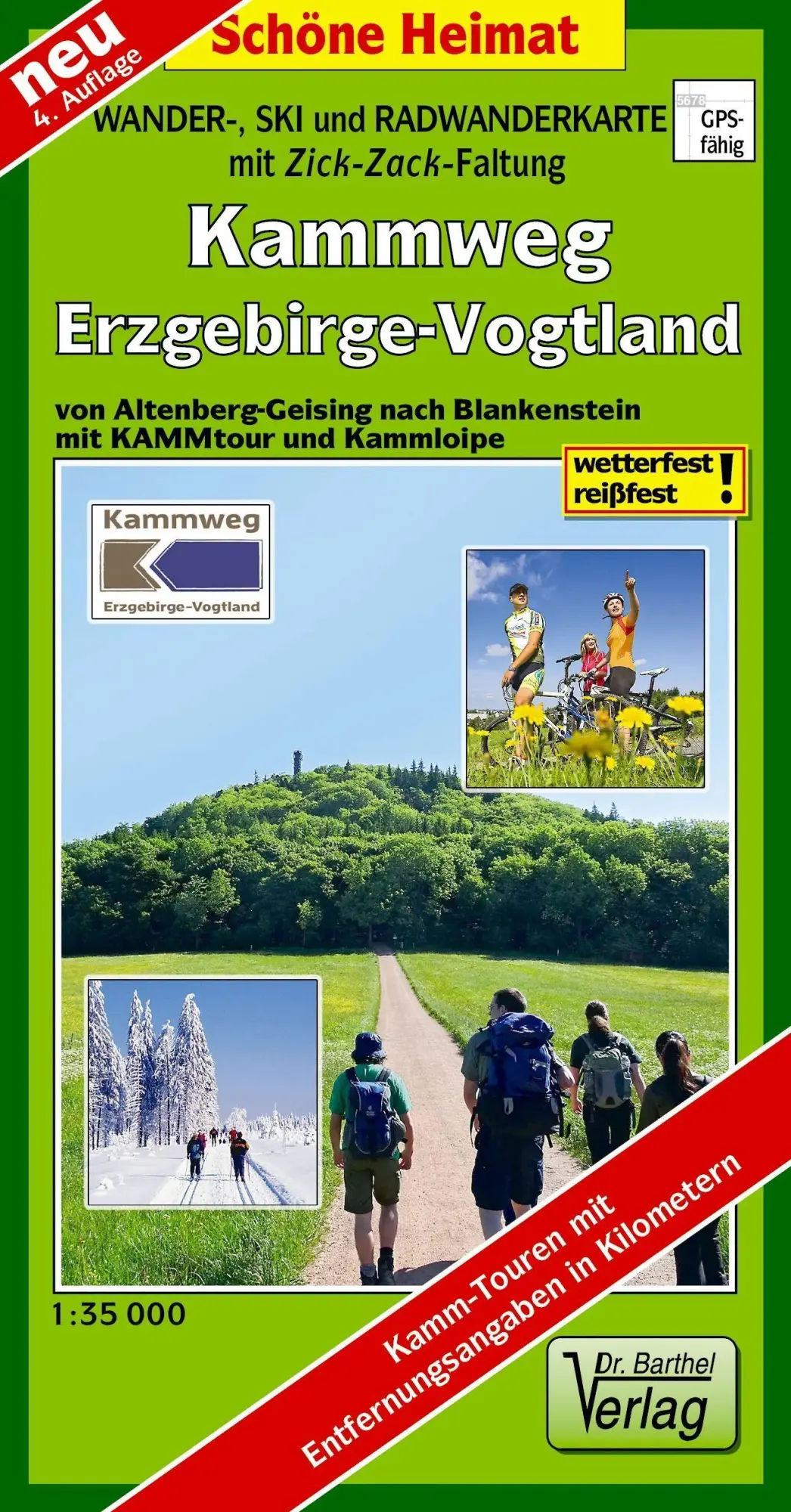 Cover: 9783895910593 | Wander-, Ski- und Radwanderkarte Kammweg Erzgebirge-Vogtland 1:35 000