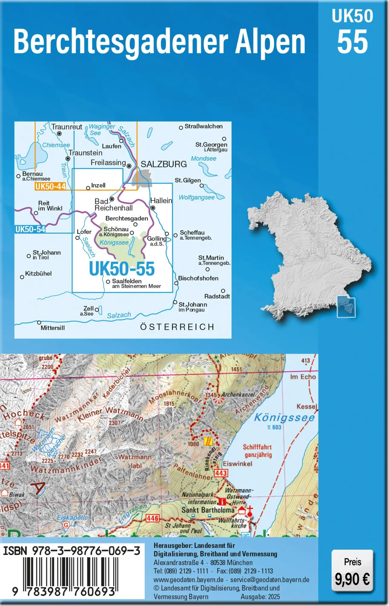 Rückseite: 9783987760693 | UK50-55 Berchtesgadener Alpen | Digitalisierung | (Land-)Karte | 2025