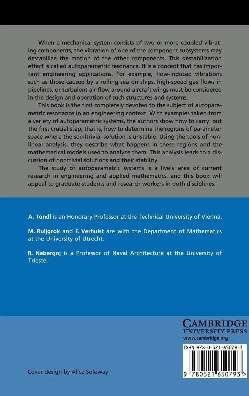 Rückseite: 9780521650793 | Autoparametric Resonance in Mechanical Systems | Ales Tondl (u. a.)