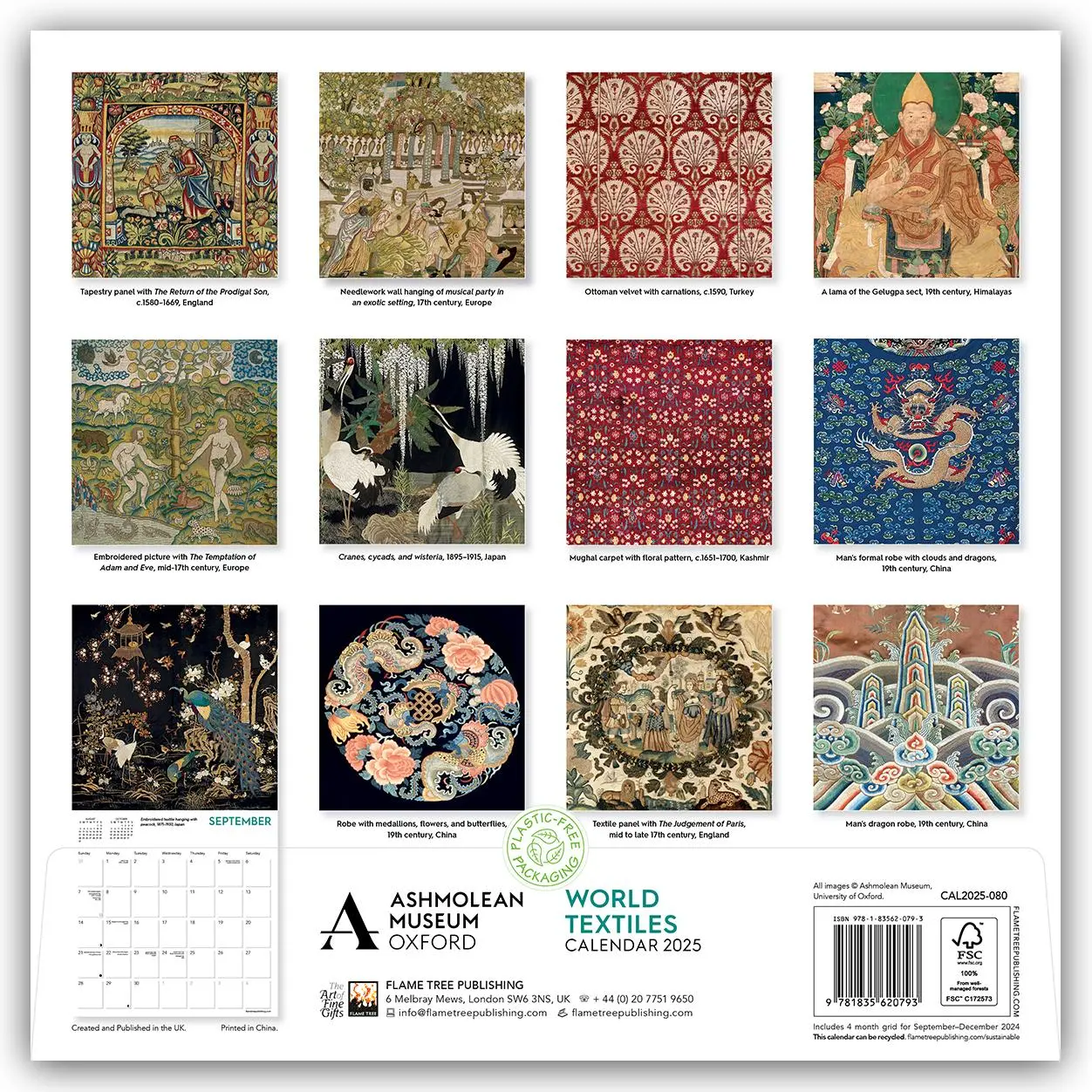 Rückseite: 9781835620793 | Ashmolean Museum: World Textiles Wall Calendar 2025 (Art Calendar)