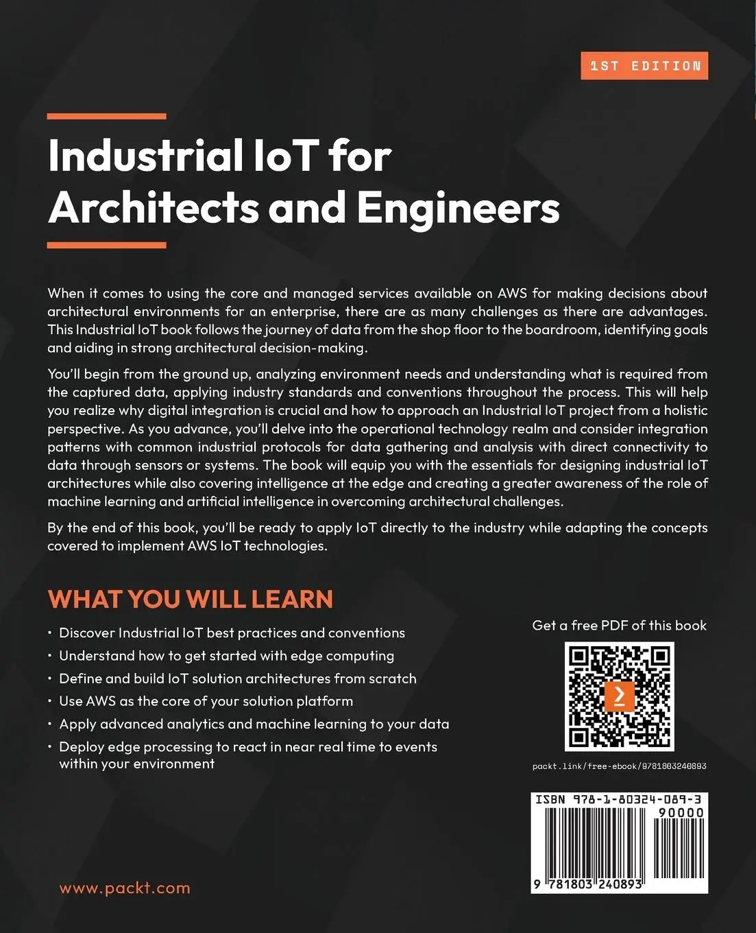 Rückseite: 9781803240893 | Industrial IoT for Architects and Engineers | Joey Bernal (u. a.)