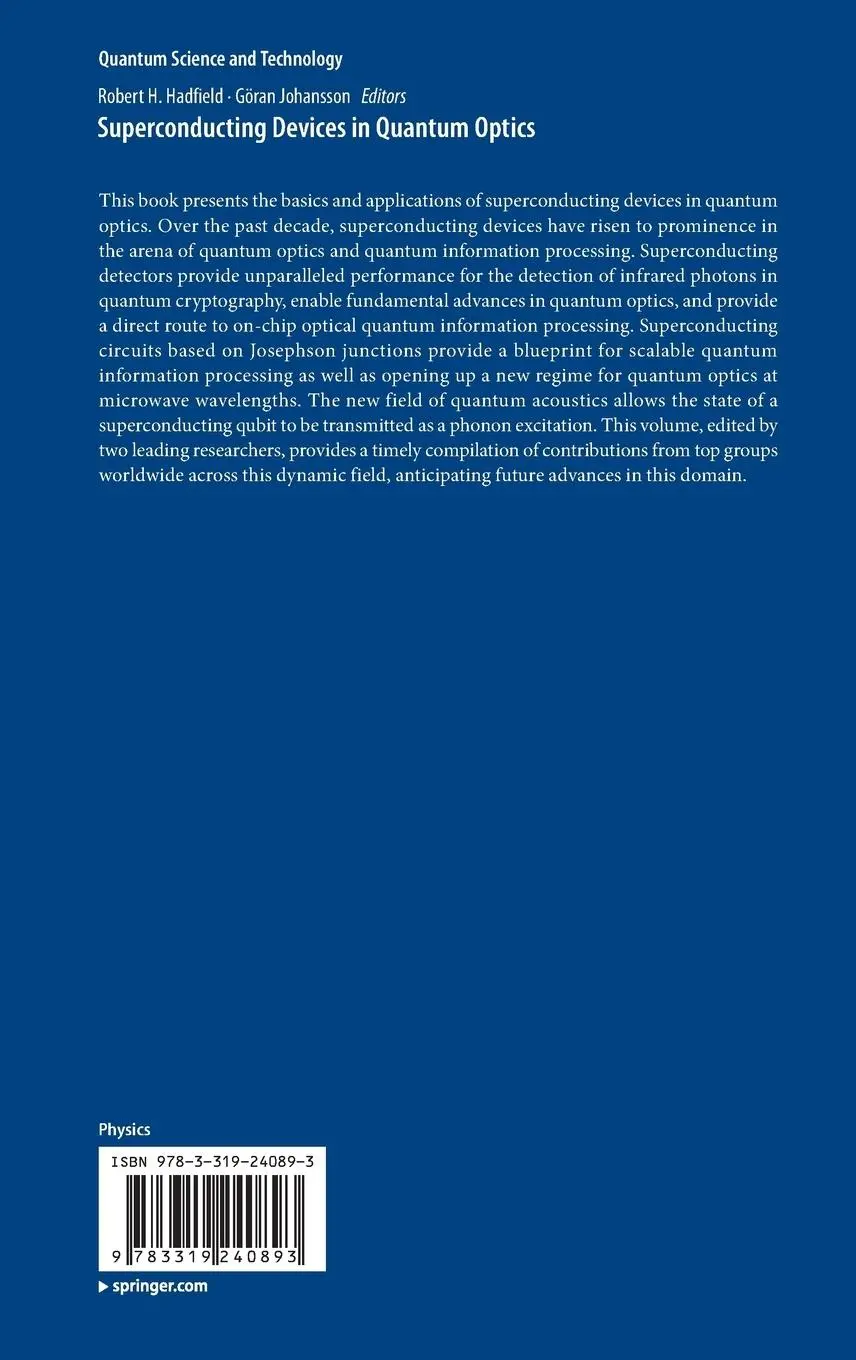 Rückseite: 9783319240893 | Superconducting Devices in Quantum Optics | Göran Johansson (u. a.)