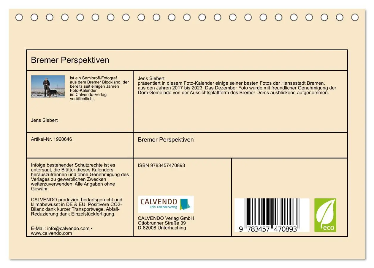 Bild: 9783457470893 | Bremer Perspektiven (Tischkalender 2026 DIN A5 quer), CALVENDO...
