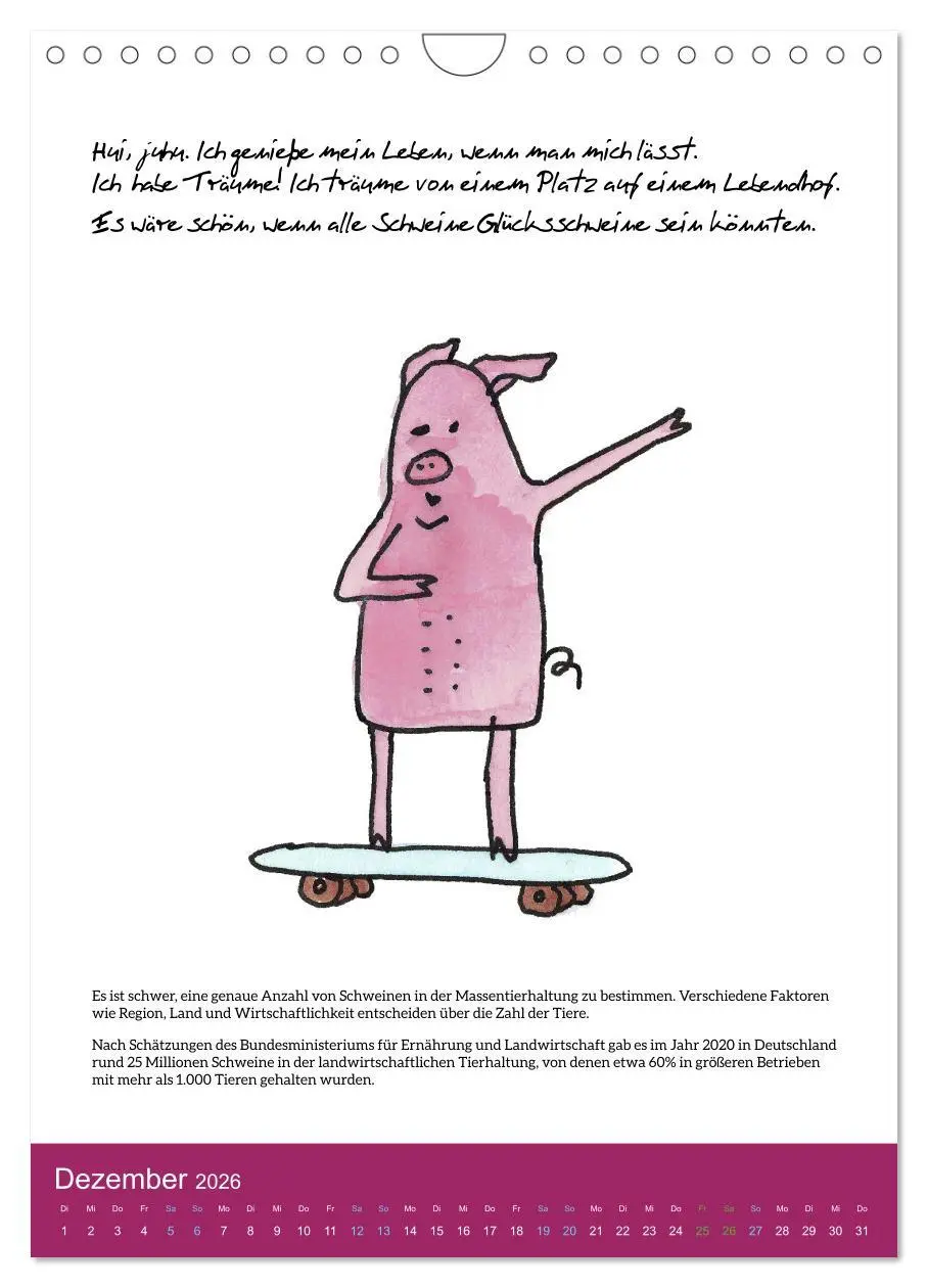 Bild: 9783516320893 | Schweinekalender - Alles was du über Schweine wissen wolltest!...