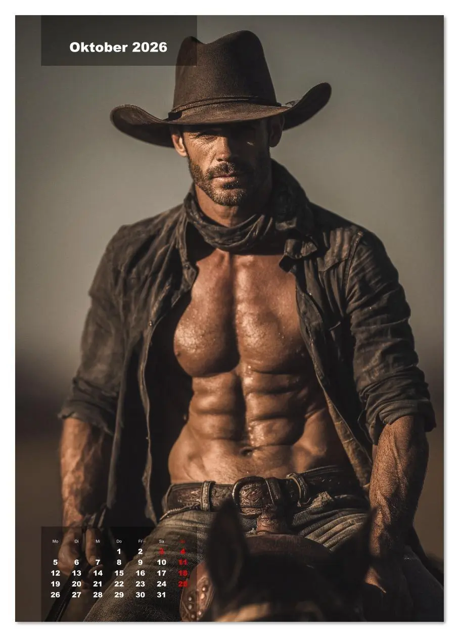 Bild: 9783516630893 | GEILE HENGSTE - Sexy Cowboys mit Ihren Pferden im Männerkalender...