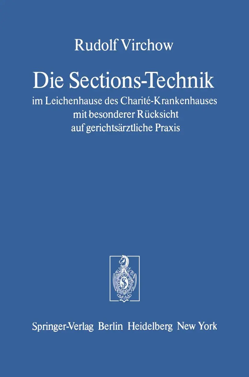 Cover: 9783540080893 | Die Sections-Technik im Leichenhause des Charité-Krankenhauses mit...
