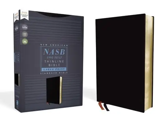 Cover: 9780310450993 | Nasb, Thinline Bible, Large Print, Bonded Leather, Black, Red...