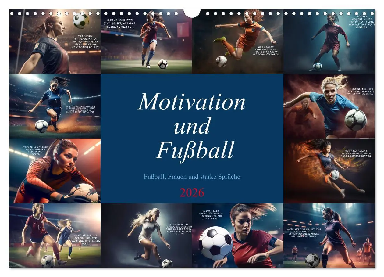 Cover: 9783457530993 | Motivation und Fußball (Wandkalender 2026 DIN A3 quer), CALVENDO...