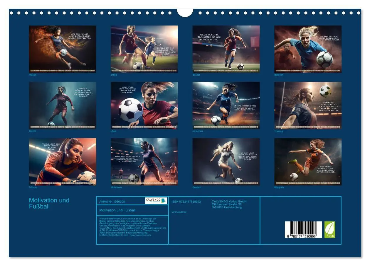 Bild: 9783457530993 | Motivation und Fußball (Wandkalender 2026 DIN A3 quer), CALVENDO...