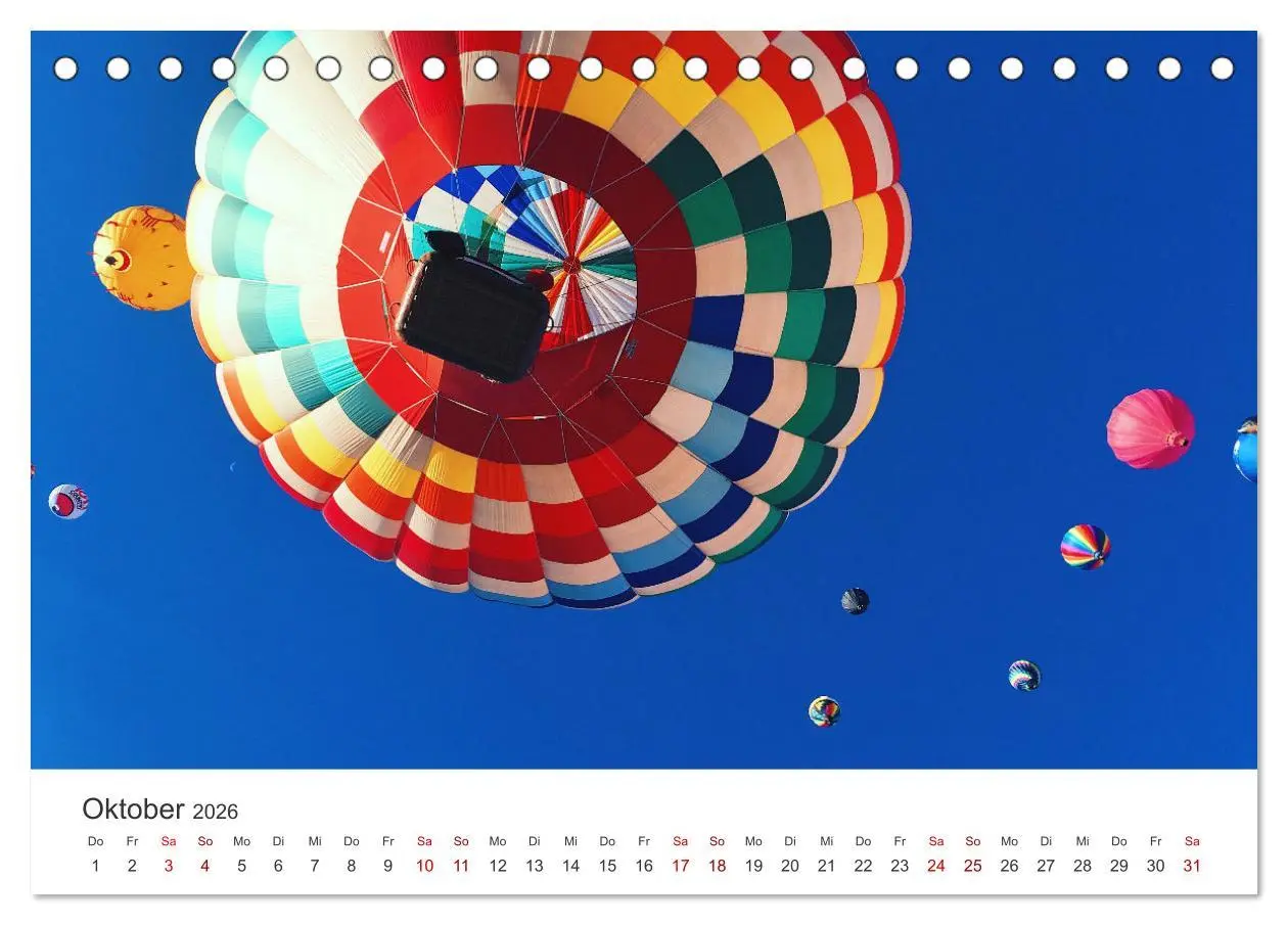 Bild: 9783457910993 | Kunterbunte Heißluftballone (Tischkalender 2026 DIN A5 quer),...