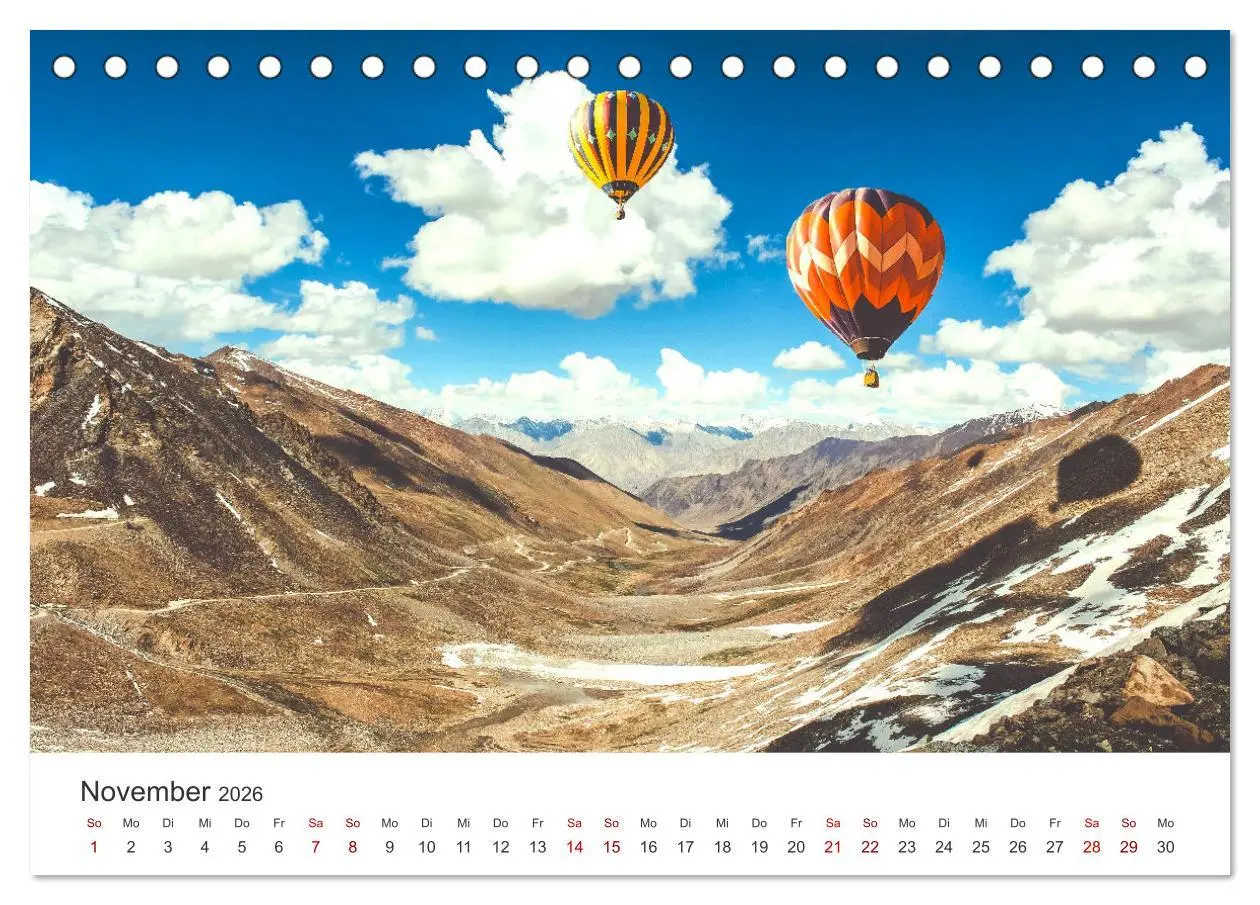 Bild: 9783457910993 | Kunterbunte Heißluftballone (Tischkalender 2026 DIN A5 quer),...