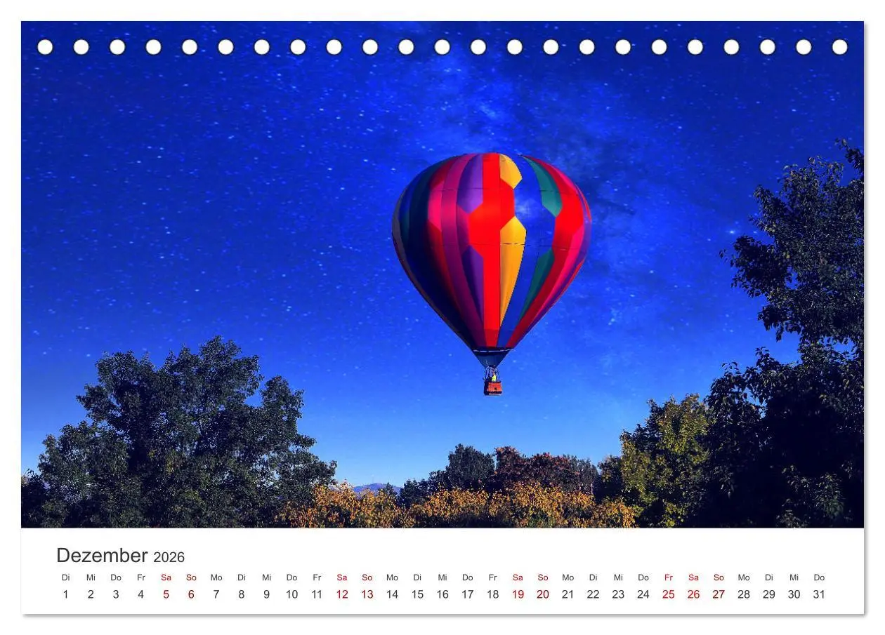 Bild: 9783457910993 | Kunterbunte Heißluftballone (Tischkalender 2026 DIN A5 quer),...