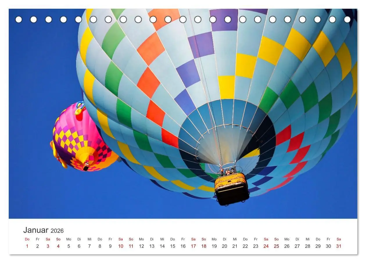 Bild: 9783457910993 | Kunterbunte Heißluftballone (Tischkalender 2026 DIN A5 quer),...