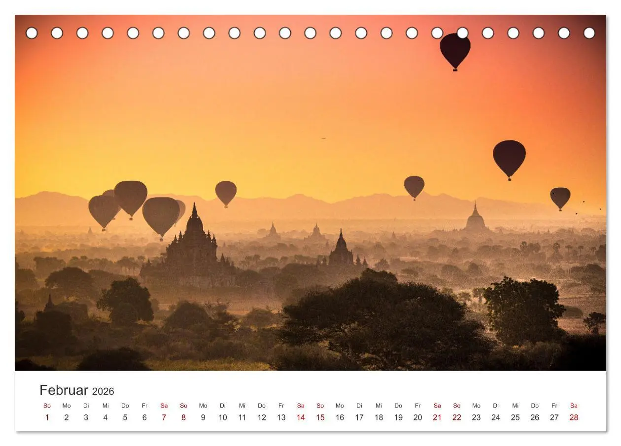 Bild: 9783457910993 | Kunterbunte Heißluftballone (Tischkalender 2026 DIN A5 quer),...
