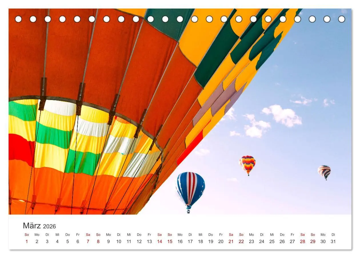Bild: 9783457910993 | Kunterbunte Heißluftballone (Tischkalender 2026 DIN A5 quer),...
