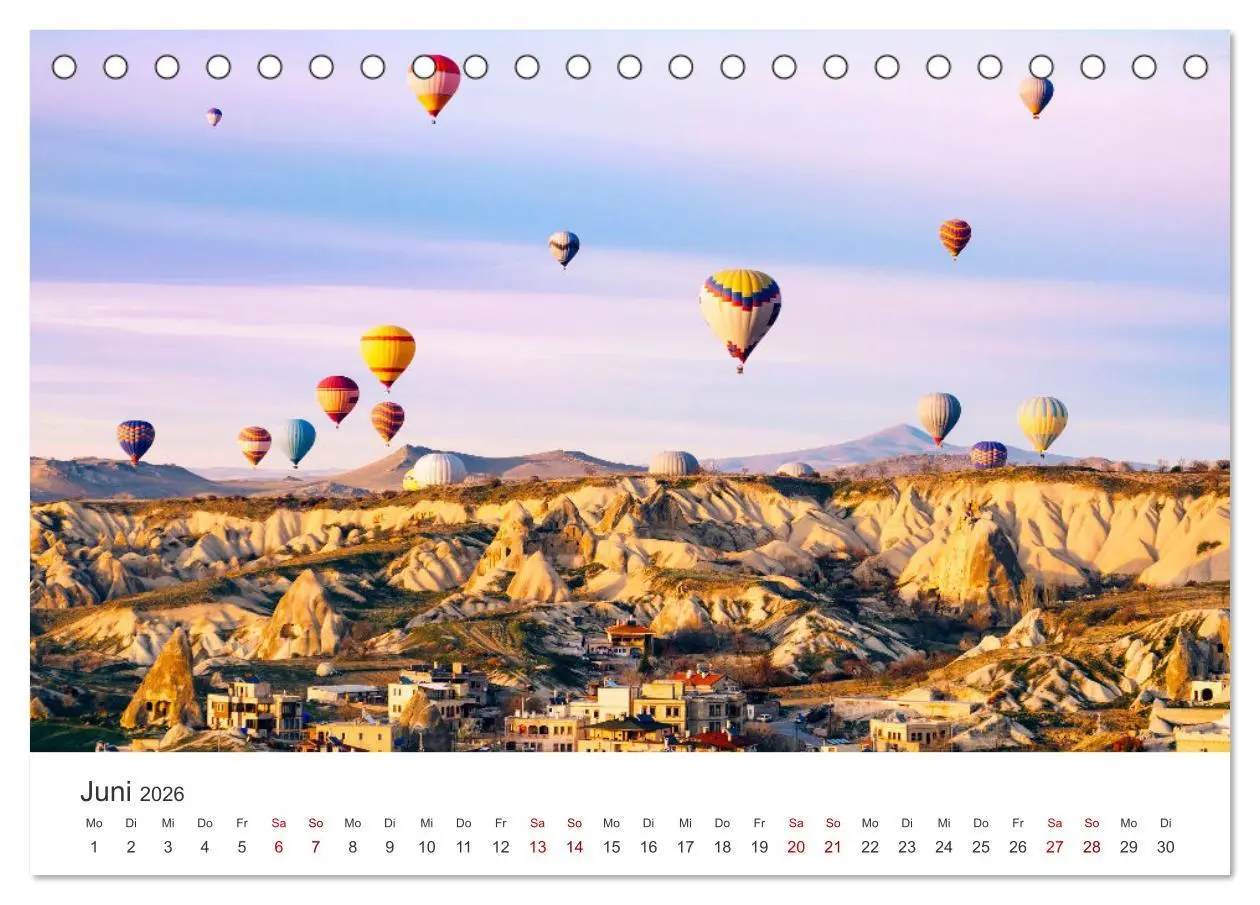 Bild: 9783457910993 | Kunterbunte Heißluftballone (Tischkalender 2026 DIN A5 quer),...