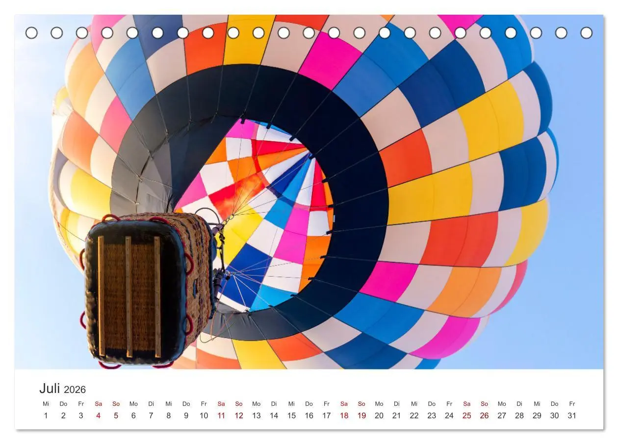 Bild: 9783457910993 | Kunterbunte Heißluftballone (Tischkalender 2026 DIN A5 quer),...