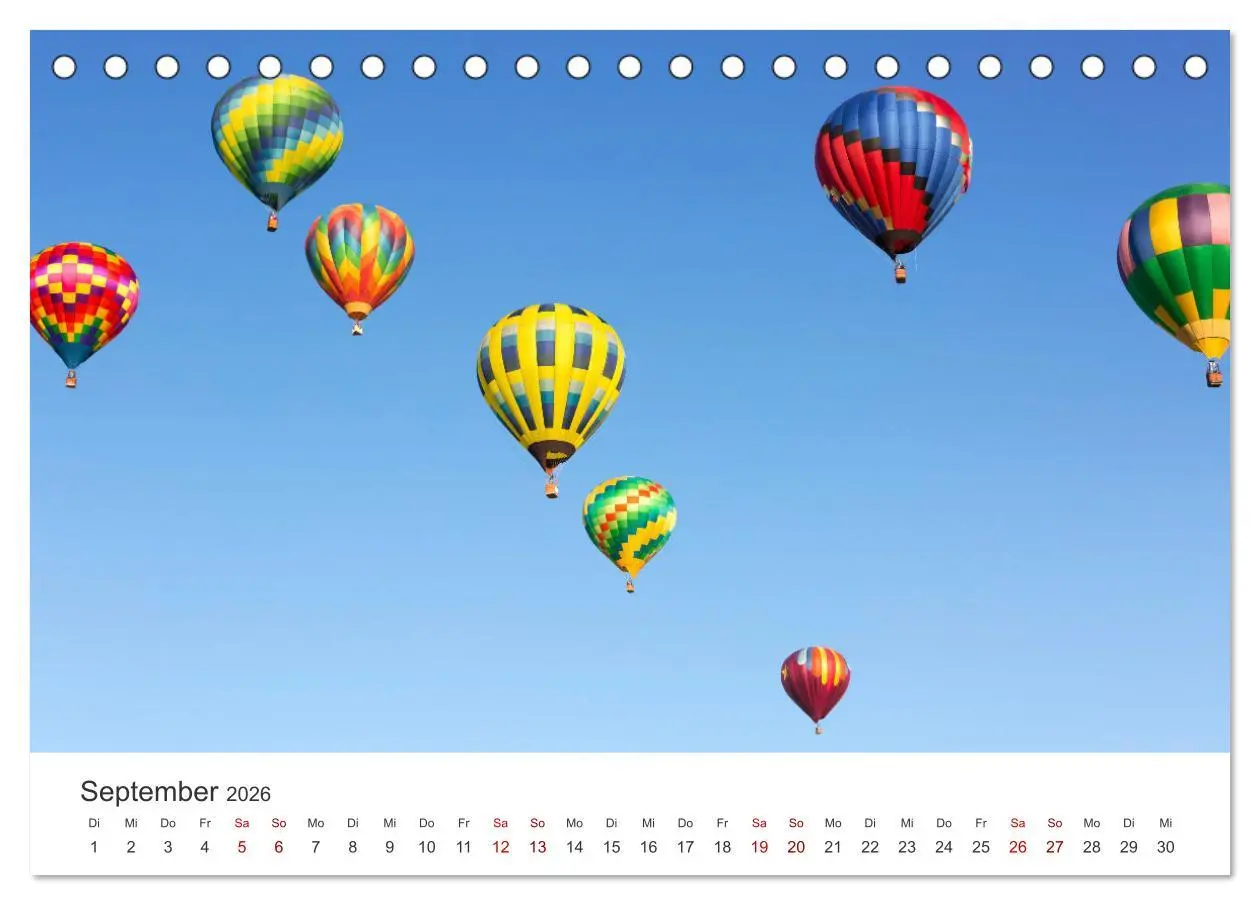 Bild: 9783457910993 | Kunterbunte Heißluftballone (Tischkalender 2026 DIN A5 quer),...
