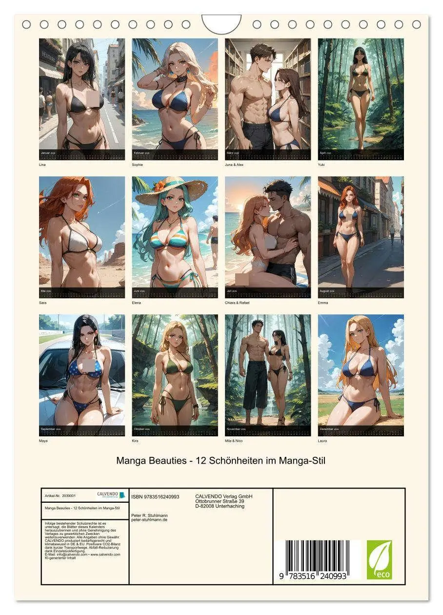 Bild: 9783516240993 | Manga Beauties - 12 Schönheiten im Manga-Stil (Wandkalender 2026...