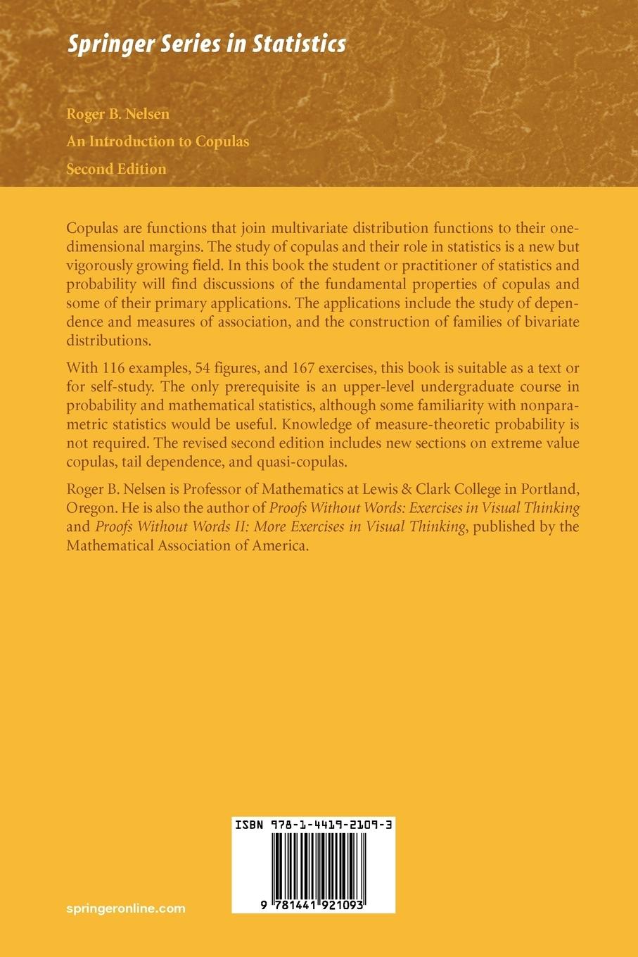 Rückseite: 9781441921093 | An Introduction to Copulas | Roger B. Nelsen | Taschenbuch | xiv