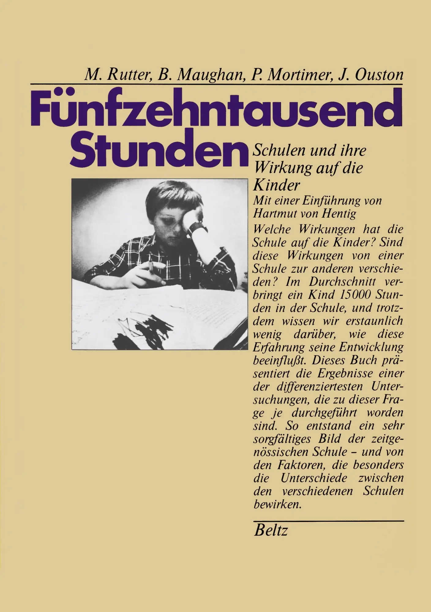 Cover: 9783407541093 | Fünfzehntausend Stunden | Janet Ouston (u. a.) | Taschenbuch | 256 S.