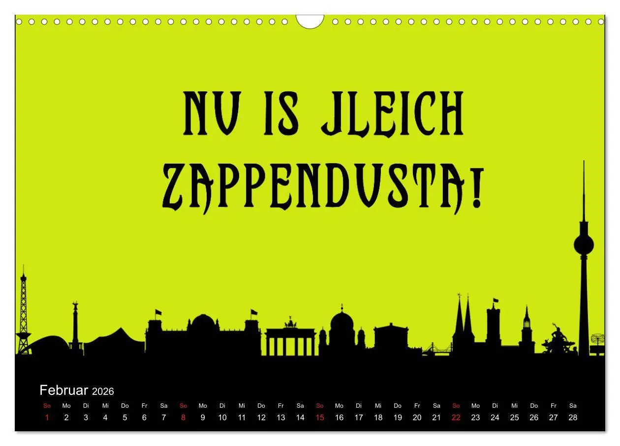 Bild: 9783457591093 | Berliner Mundart (Wandkalender 2026 DIN A3 quer), CALVENDO...