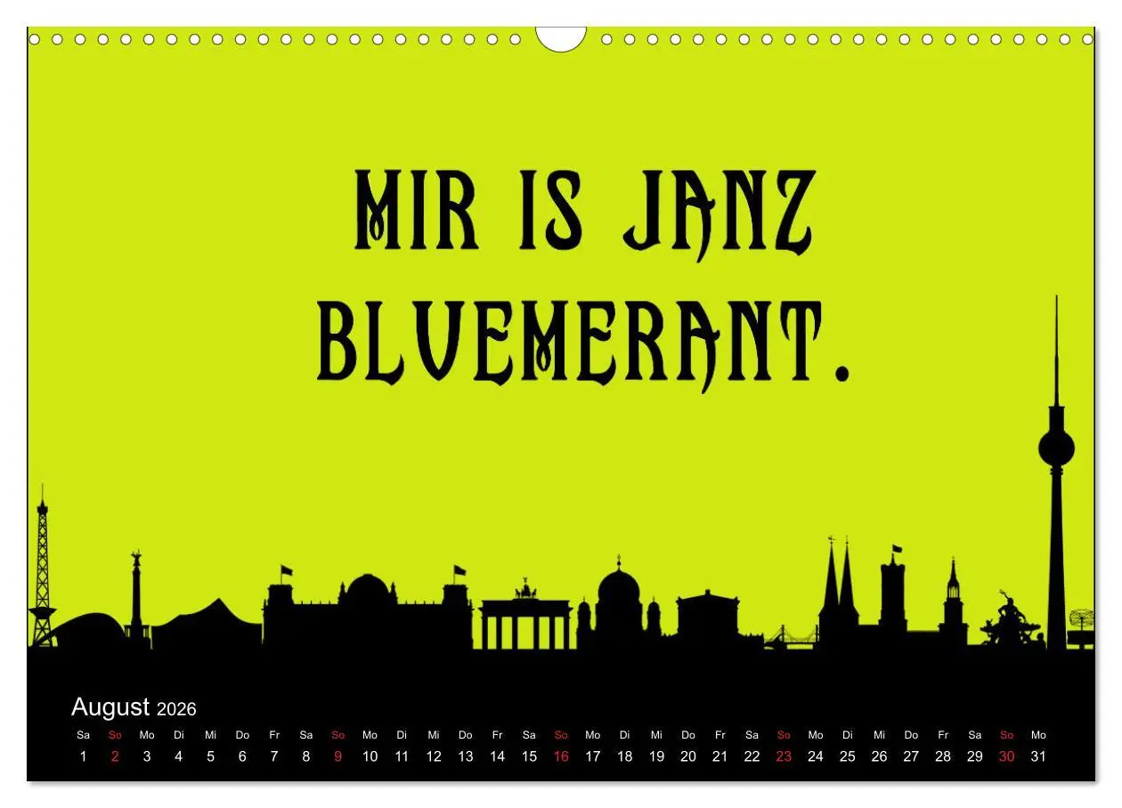 Bild: 9783457591093 | Berliner Mundart (Wandkalender 2026 DIN A3 quer), CALVENDO...