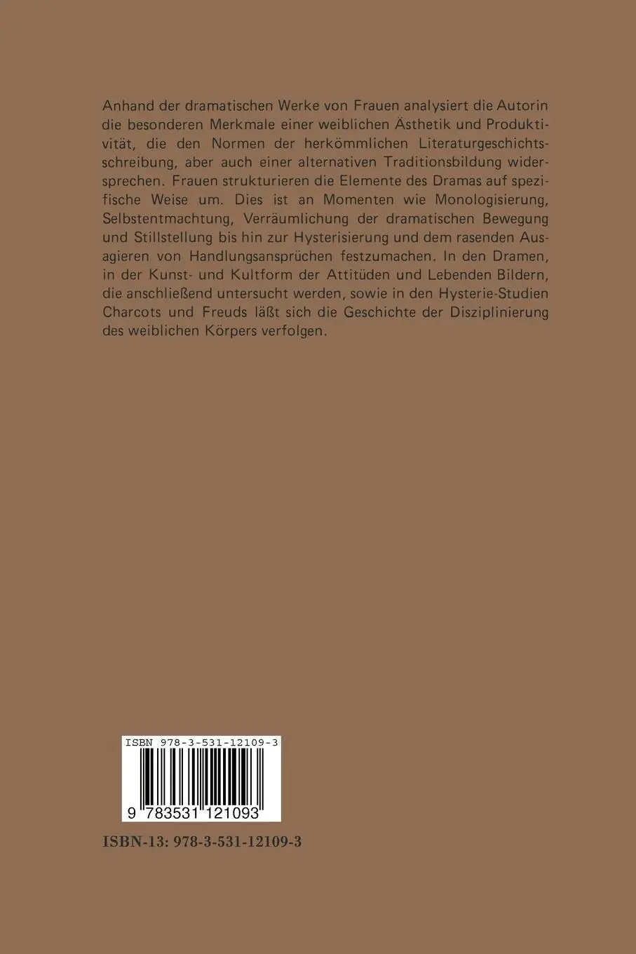 Rückseite: 9783531121093 | Dramen des Weiblichen | Deutsche Dramatikerinnen um 1800 | Hoff | Buch