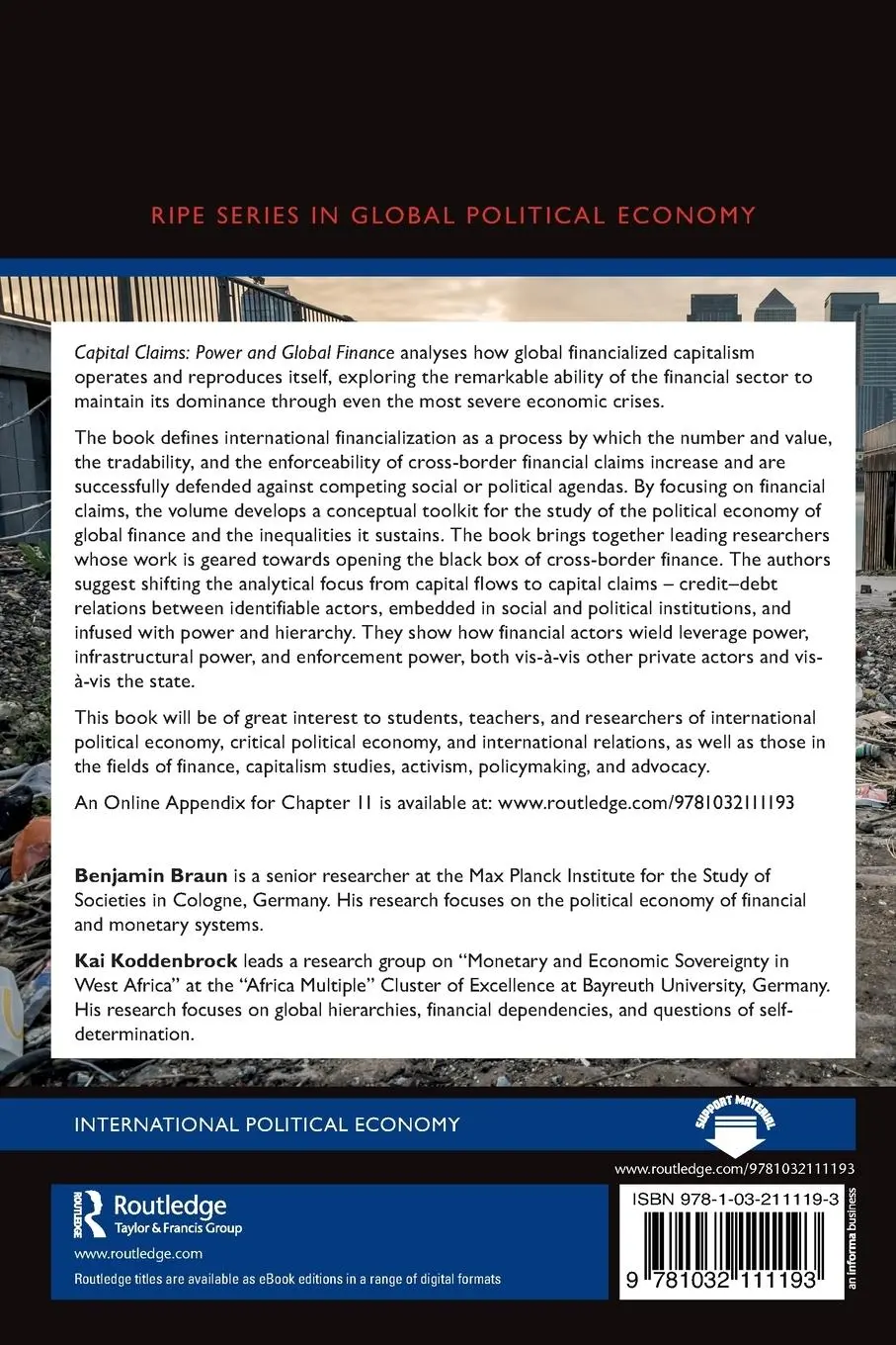 Rückseite: 9781032111193 | Capital Claims | Power and Global Finance | Benjamin Braun (u. a.)