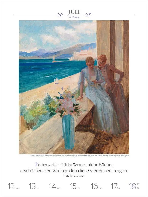 Bild: 9783819301193 | Literaturkalender Frauen lieben Lesen 2027 | Korsch Verlag | Kalender